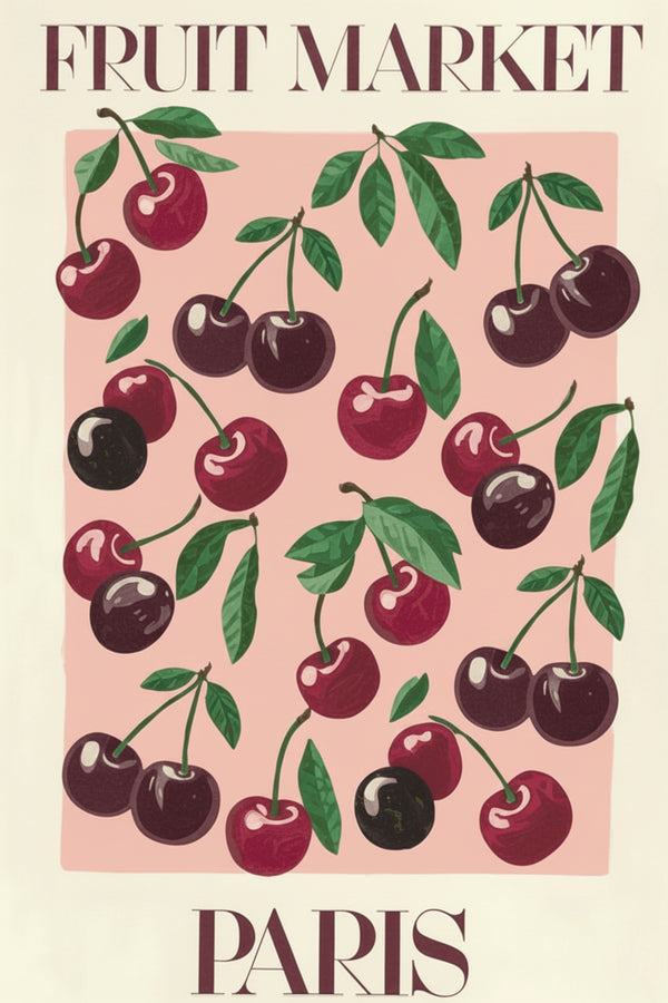 Paris Fruit Market Cherry Art Print – wall art print by LOUDHAUS