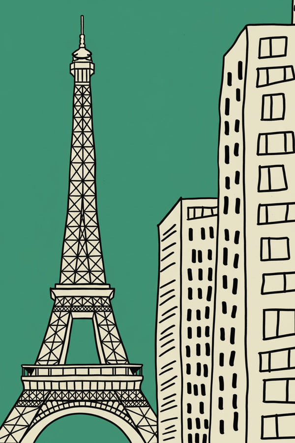 Parisian Eiffel Tower City Art Print – wall art print by LOUDHAUS