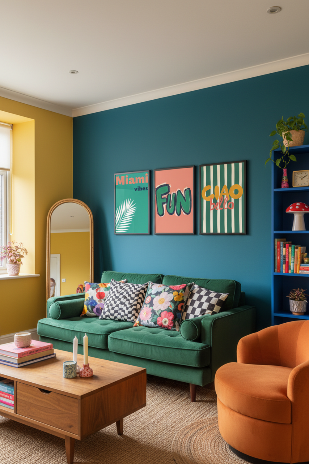 Playful 'Fun' Typography Art Print as part of a gallery wall arrangement