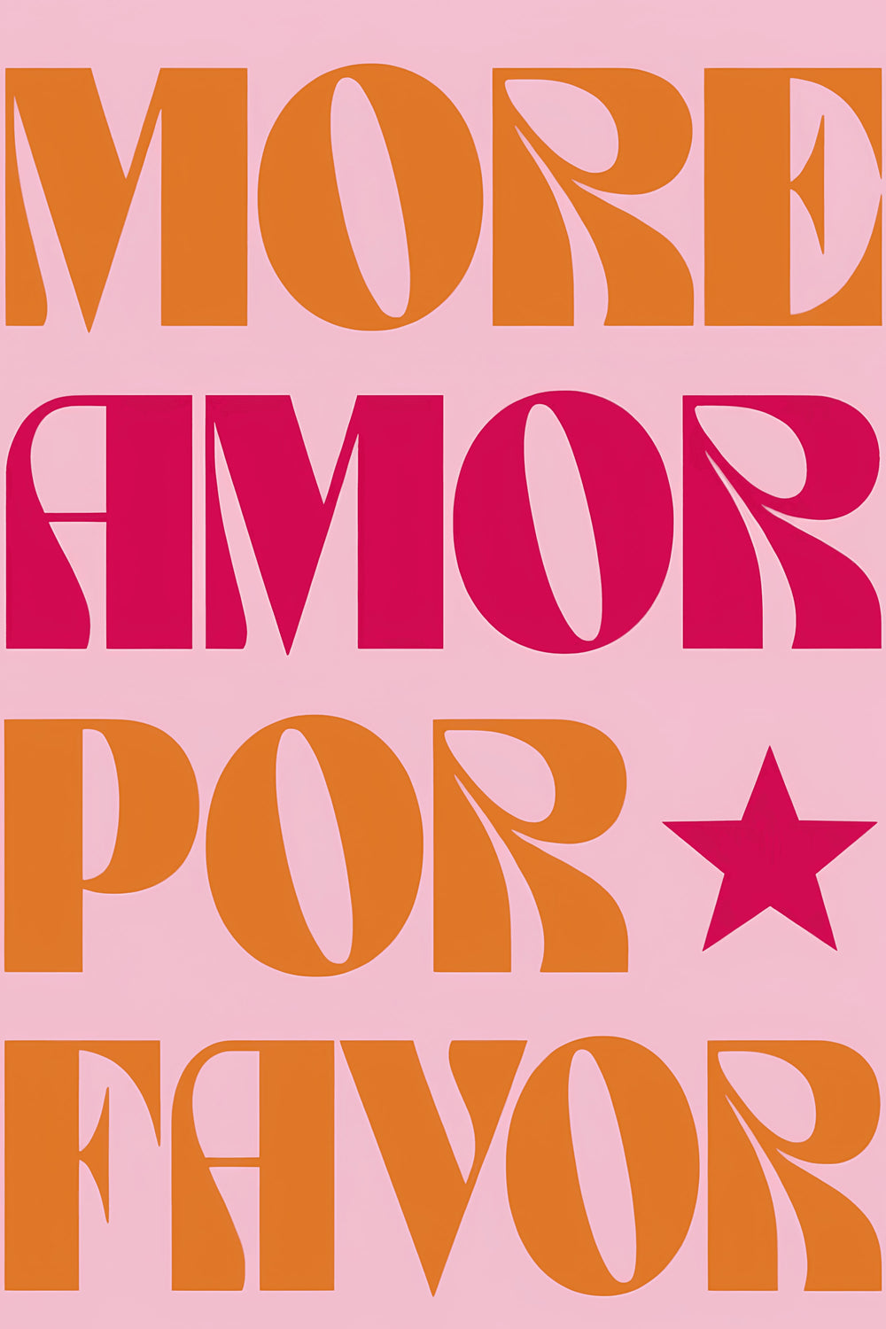 Playful 'More Amor Por Favor' Art Print – wall art print by LOUDHAUS