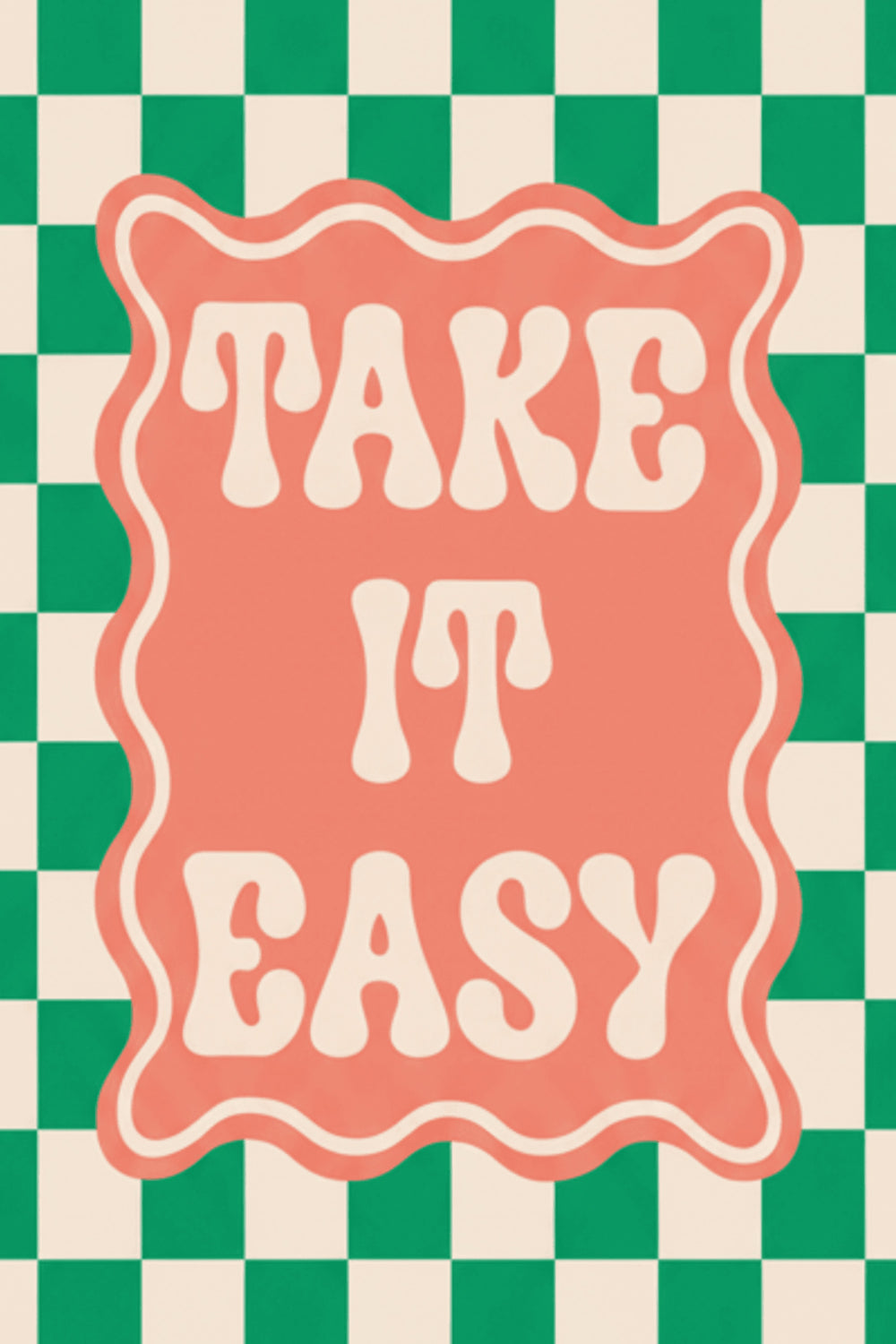 Playful 'Take It Easy' Typography Print – wall art print by LOUDHAUS