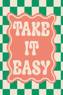 Playful 'Take It Easy' Typography Print – wall art print by LOUDHAUS