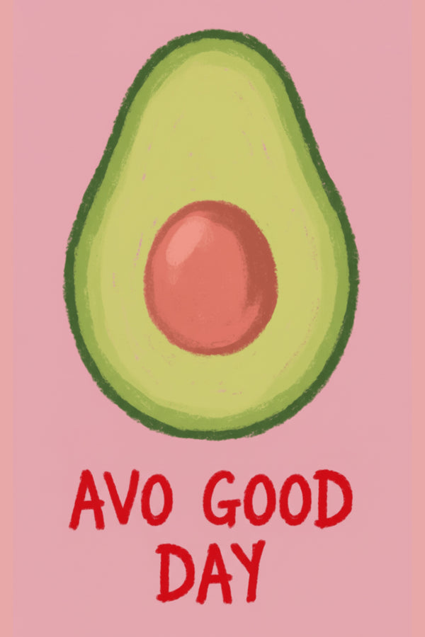 Playful Avocado Pun Art Print – wall art print by LOUDHAUS