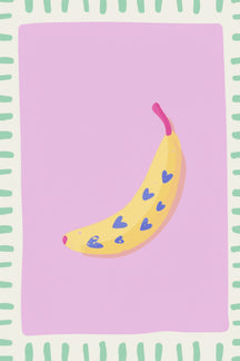 Playful Banana Hearts Art Print – wall art print by LOUDHAUS