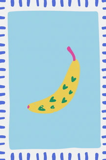 Playful Banana Illustration Art Print – wall art print by LOUDHAUS