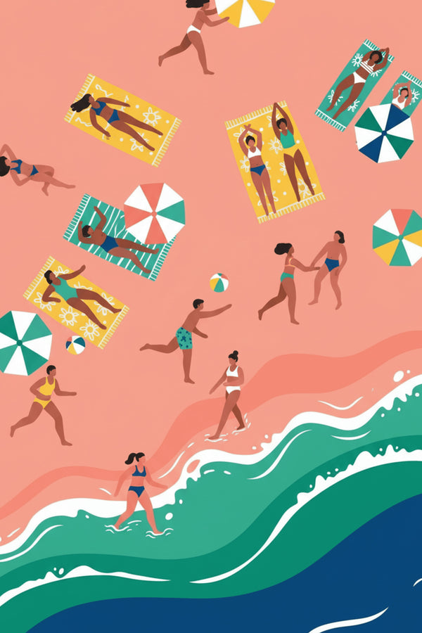Playful Beach Day Art Print – wall art print by LOUDHAUS