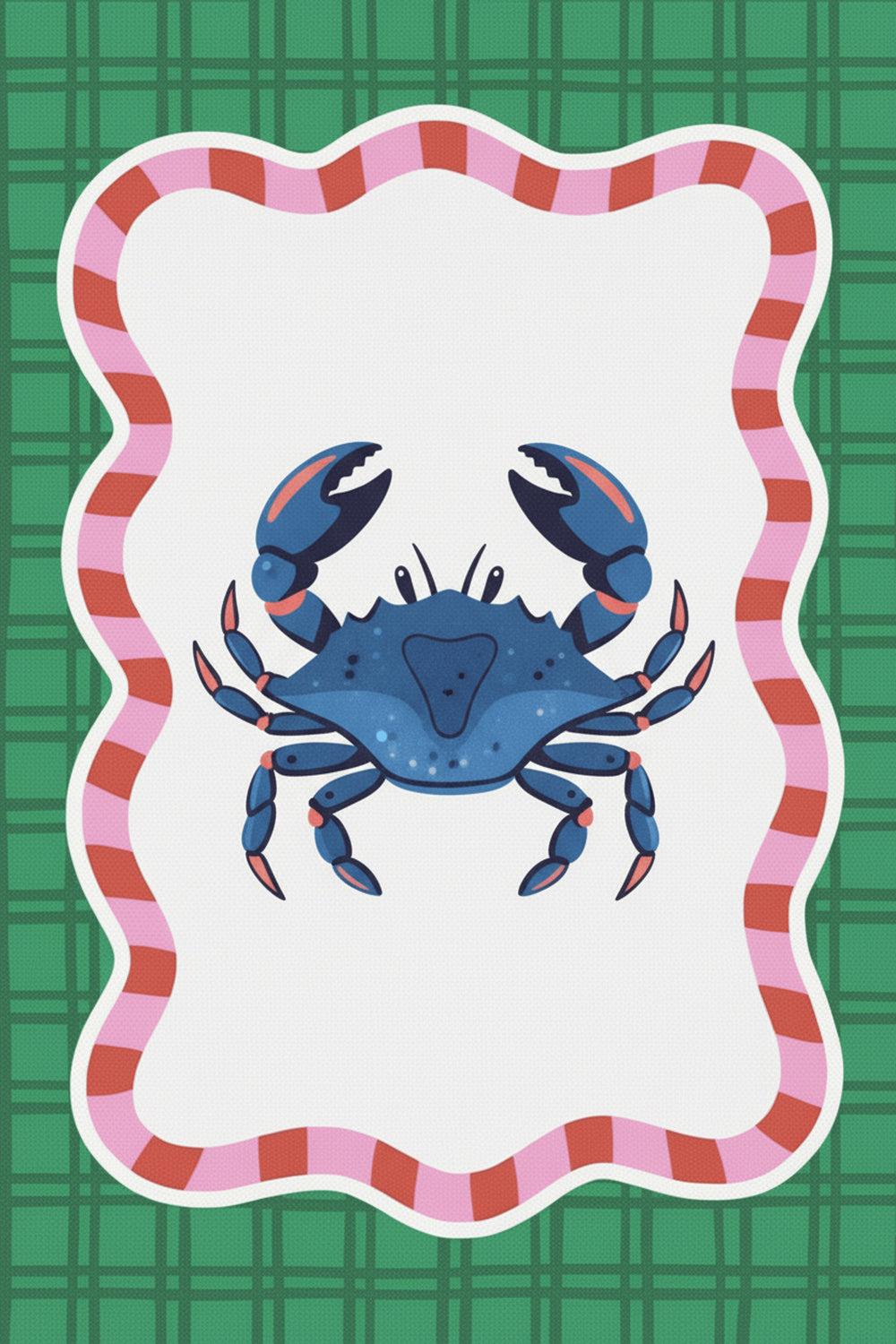 Playful Blue Crab Art Print – wall art print by LOUDHAUS