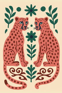 Playful Cheetah Duo Art Print – wall art print by LOUDHAUS