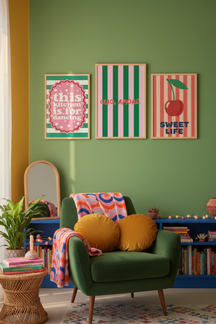 Playful Ciao Amore Typography Print as part of a gallery wall arrangement