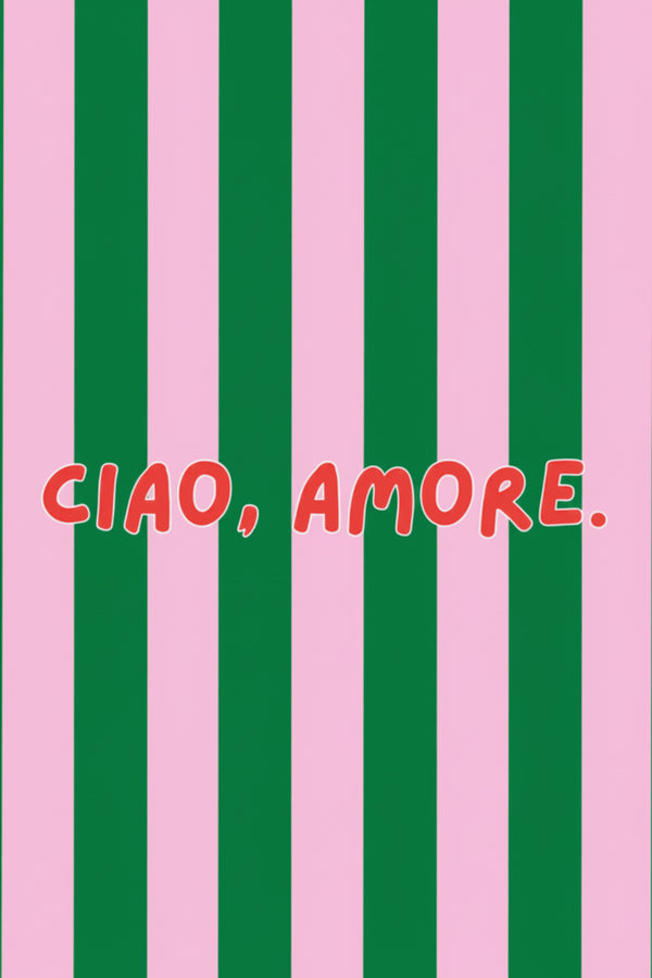 Playful Ciao Amore Typography Print – wall art print by LOUDHAUS
