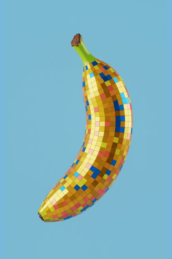 Playful Disco Banana Art Print – wall art print by LOUDHAUS