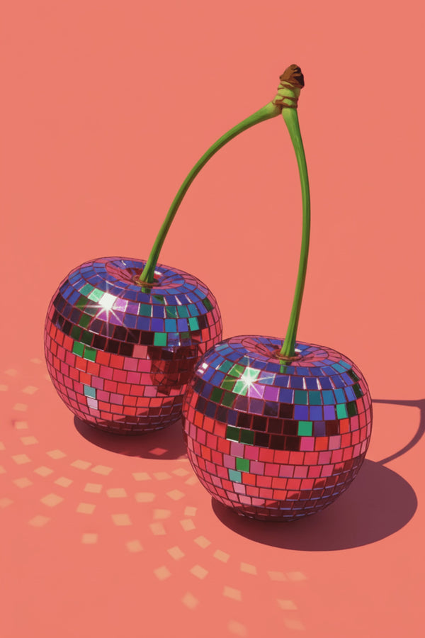 Playful Disco Cherry Art Print – wall art print by LOUDHAUS