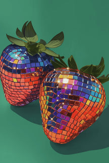 Playful Disco Strawberry Art Print – wall art print by LOUDHAUS