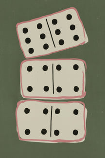 Playful Dominoes Game Art Print – wall art print by LOUDHAUS