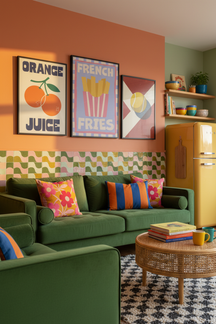 Playful French Fries Art Print as part of a gallery wall arrangement
