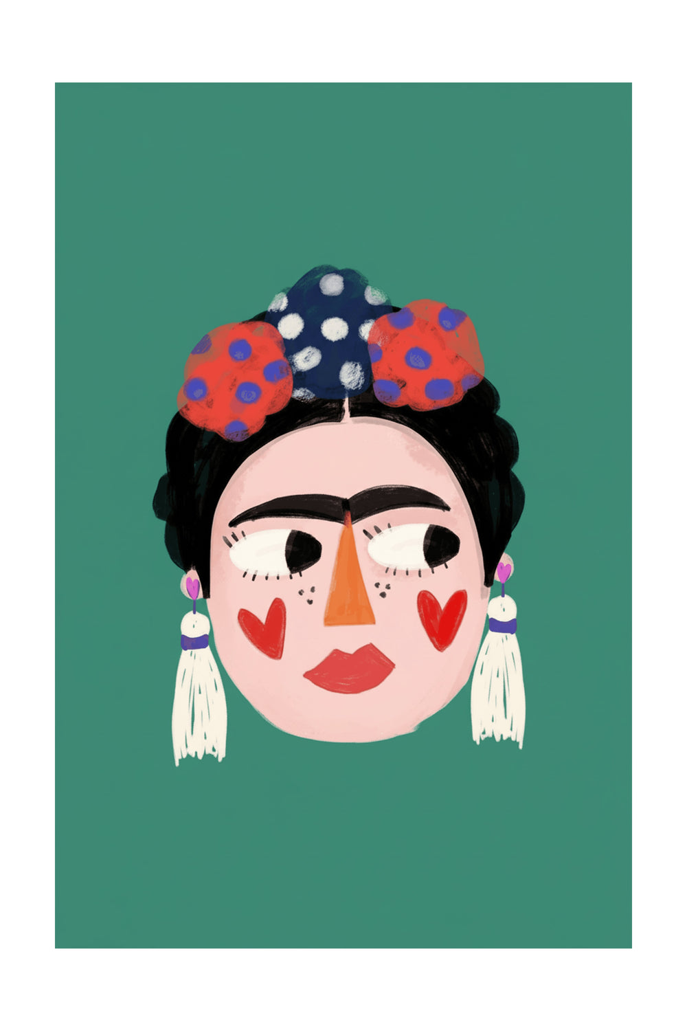 Playful Frida Kahlo Portrait Art Print – wall art print by LOUDHAUS
