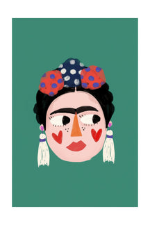 Playful Frida Kahlo Portrait Art Print – wall art print by LOUDHAUS