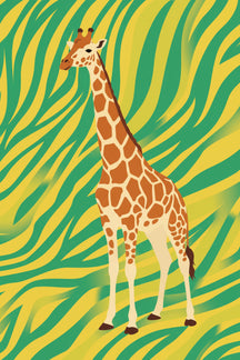 Playful Giraffe Safari Art Print – wall art print by LOUDHAUS