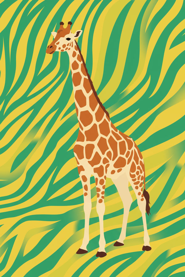 Playful Giraffe Safari Art Print – wall art print by LOUDHAUS