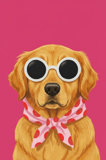 Playful Golden Retriever Art Print – wall art print by LOUDHAUS
