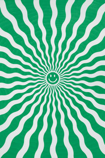 Playful Green Smiley Burst Art Print – wall art print by LOUDHAUS