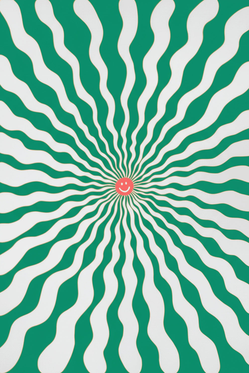 Playful Green Sunburst Art Print – wall art print by LOUDHAUS