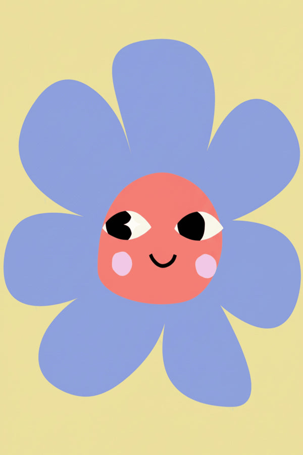 Playful Happy Flower Illustration | Kids Room Art Print – wall art print by LOUDHAUS