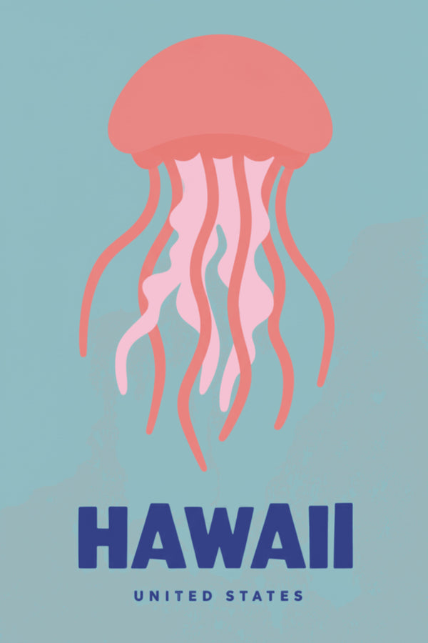 Playful Hawaii Jellyfish Art Print – wall art print by LOUDHAUS