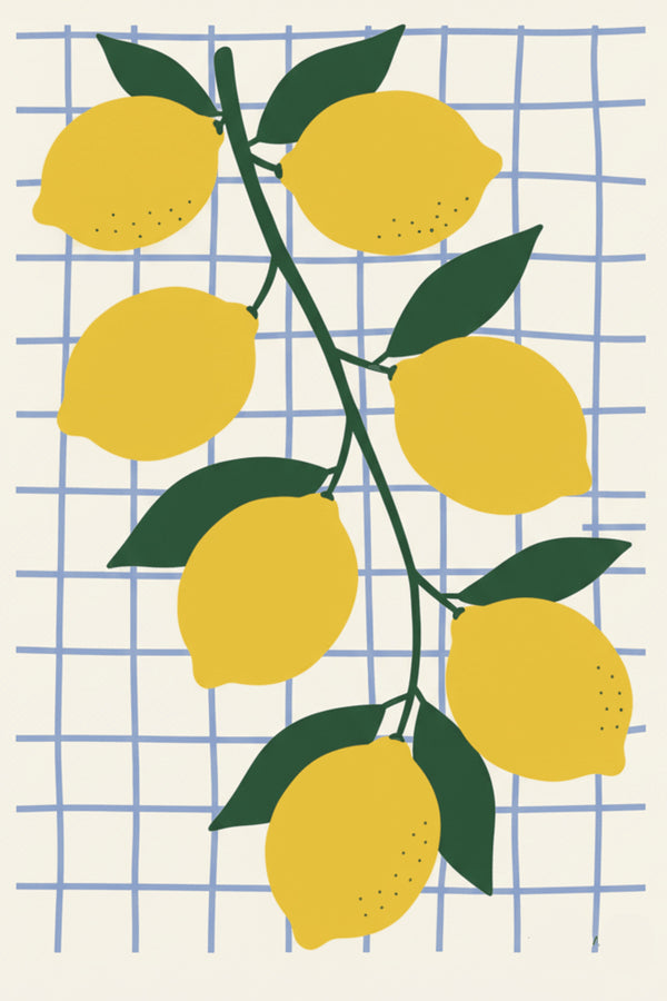 Playful Lemon Branch Art Print – wall art print by LOUDHAUS
