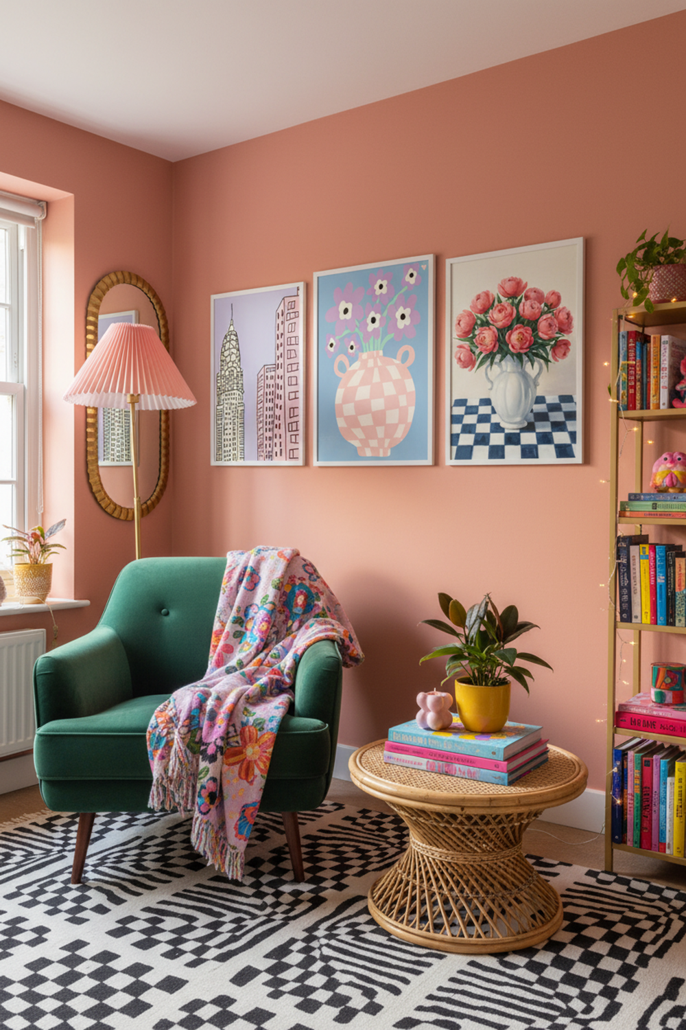 Playful Lilac Blooms Art Print as part of a gallery wall arrangement