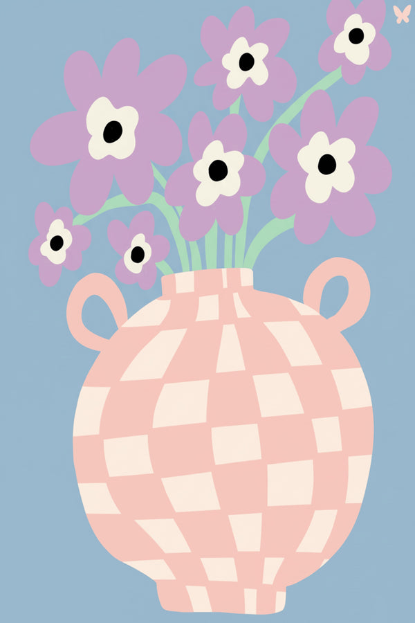 Playful Lilac Blooms Art Print – wall art print by LOUDHAUS