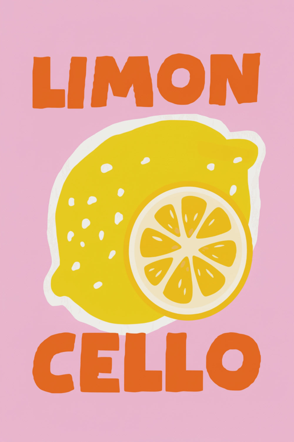 Playful Limoncello Lemon Art Print – wall art print by LOUDHAUS