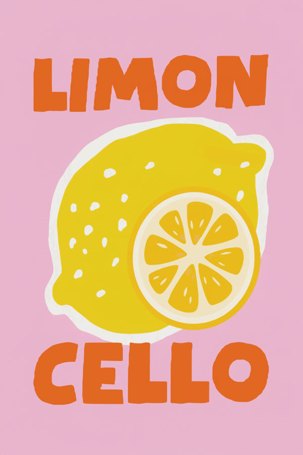 Playful Limoncello Lemon Art Print – wall art print by LOUDHAUS