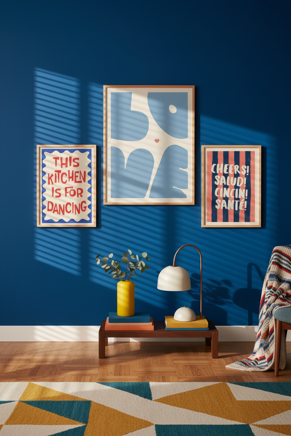 Playful Love Typography Art Print as part of a gallery wall arrangement