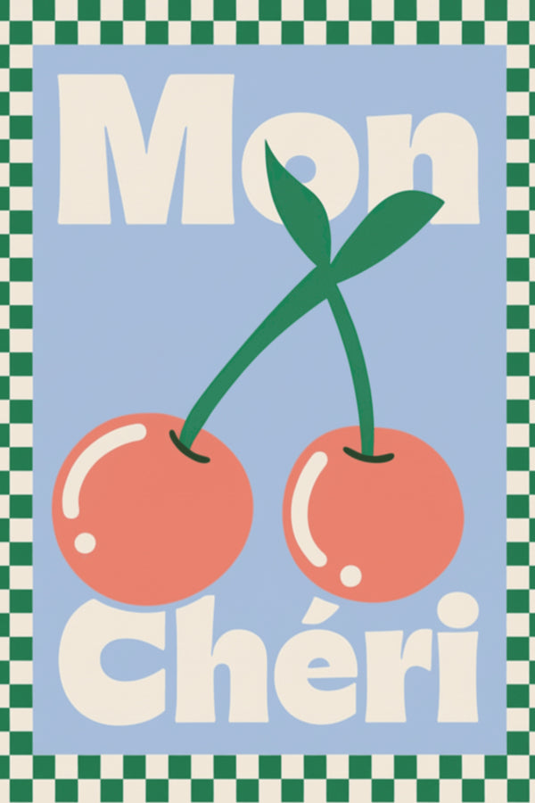 Playful Mon Chéri Cherry Art Print – wall art print by LOUDHAUS