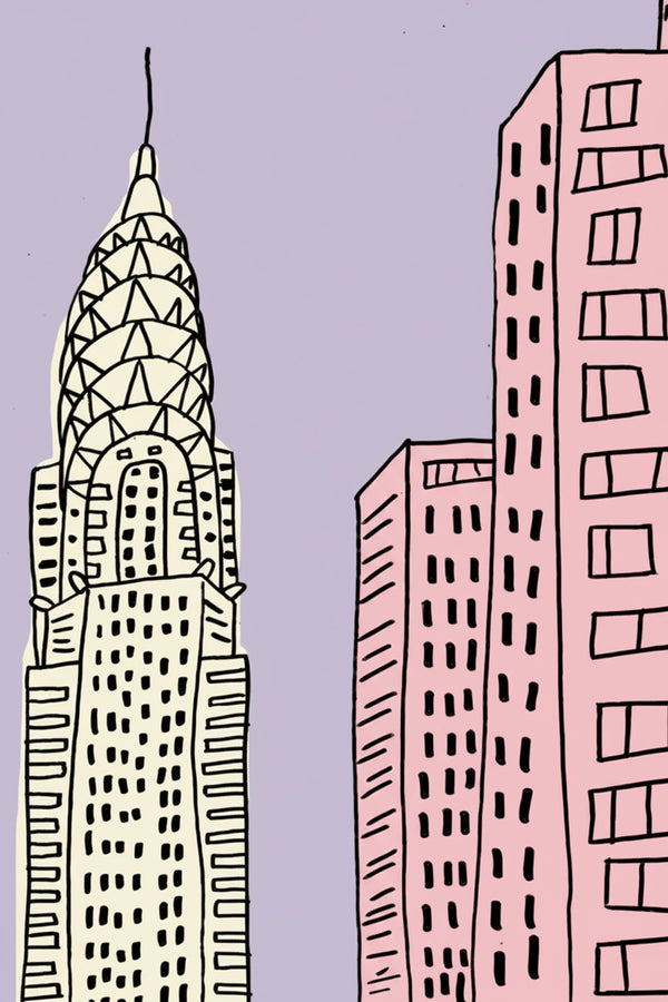 Playful New York Cityscape Art Print – wall art print by LOUDHAUS