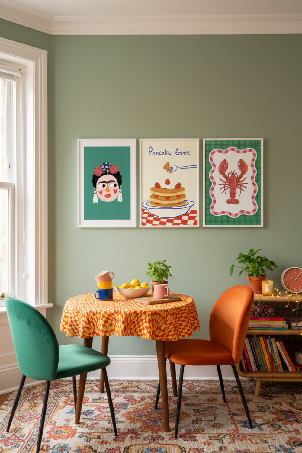 Playful Pancake Lover Art Print as part of a gallery wall arrangement