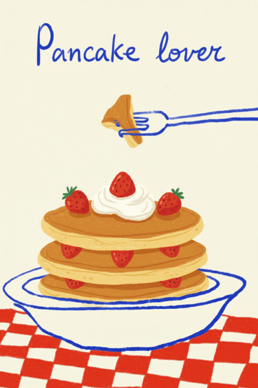 Playful Pancake Lover Art Print – wall art print by LOUDHAUS