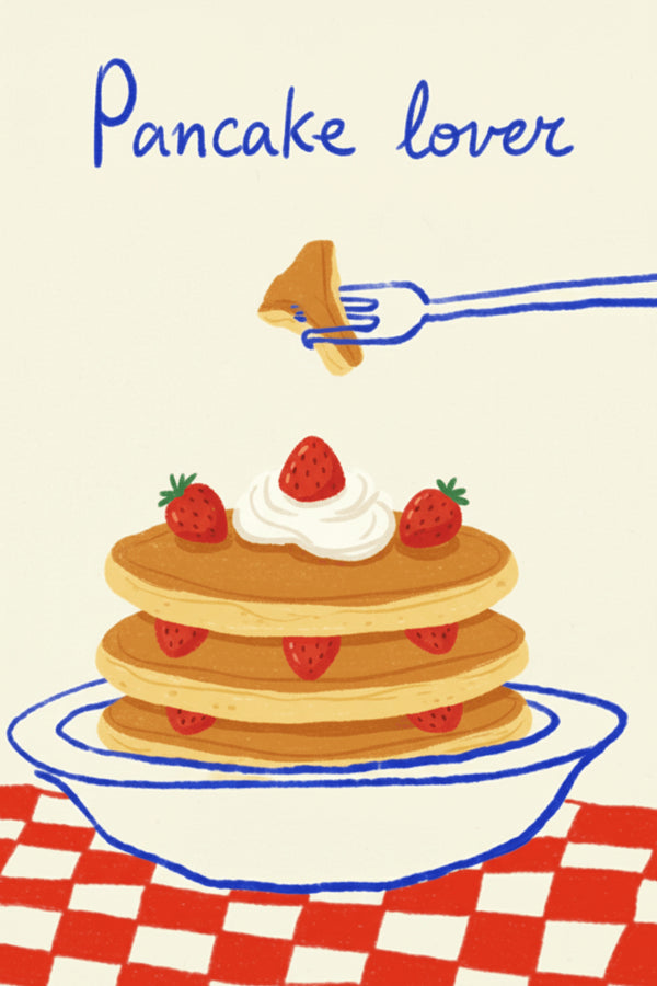 Playful Pancake Lover Art Print – wall art print by LOUDHAUS