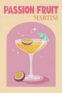 Playful Passion Fruit Martini Art Print – wall art print by LOUDHAUS