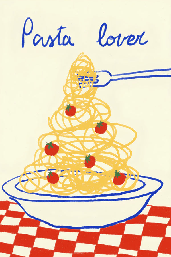 Playful Pasta Lover Art Print – wall art print by LOUDHAUS
