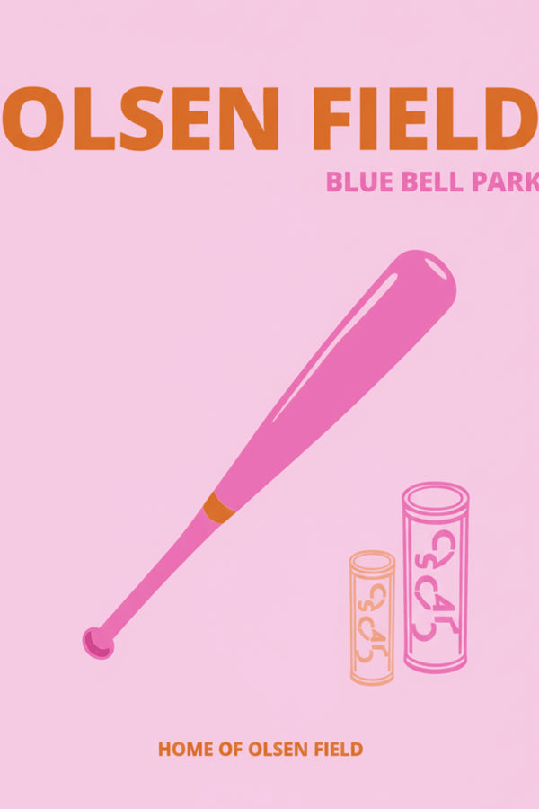 Playful Pink Baseball Bat Art Print – wall art print by LOUDHAUS