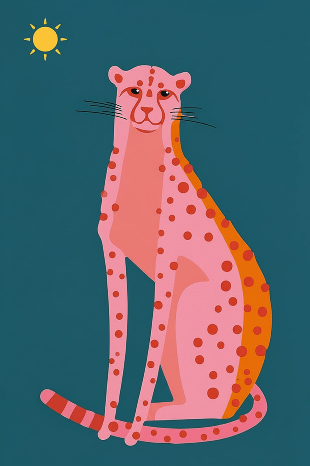 Playful Pink Cheetah Art Print – wall art print by LOUDHAUS