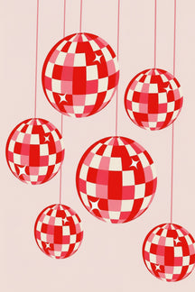 Playful Pink Disco Ball Art Print – wall art print by LOUDHAUS