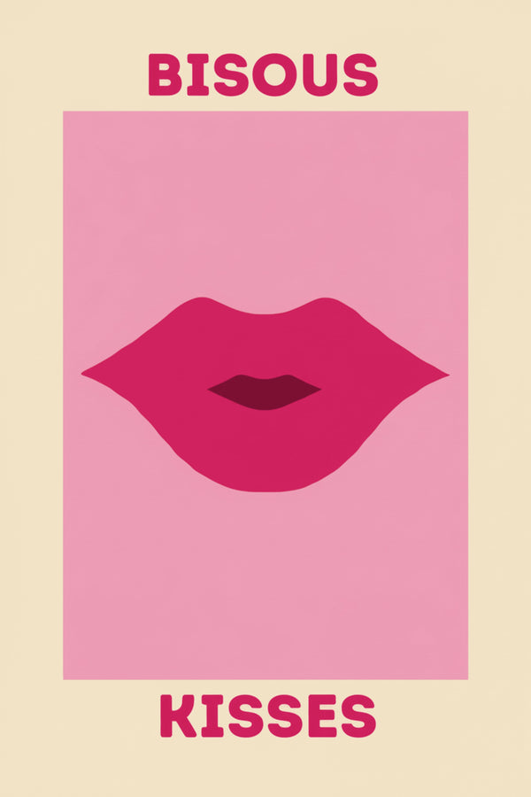 Playful Pink Kisses Art Print – wall art print by LOUDHAUS