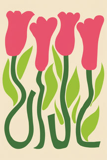Playful Pink Tulip Field Art Print – wall art print by LOUDHAUS