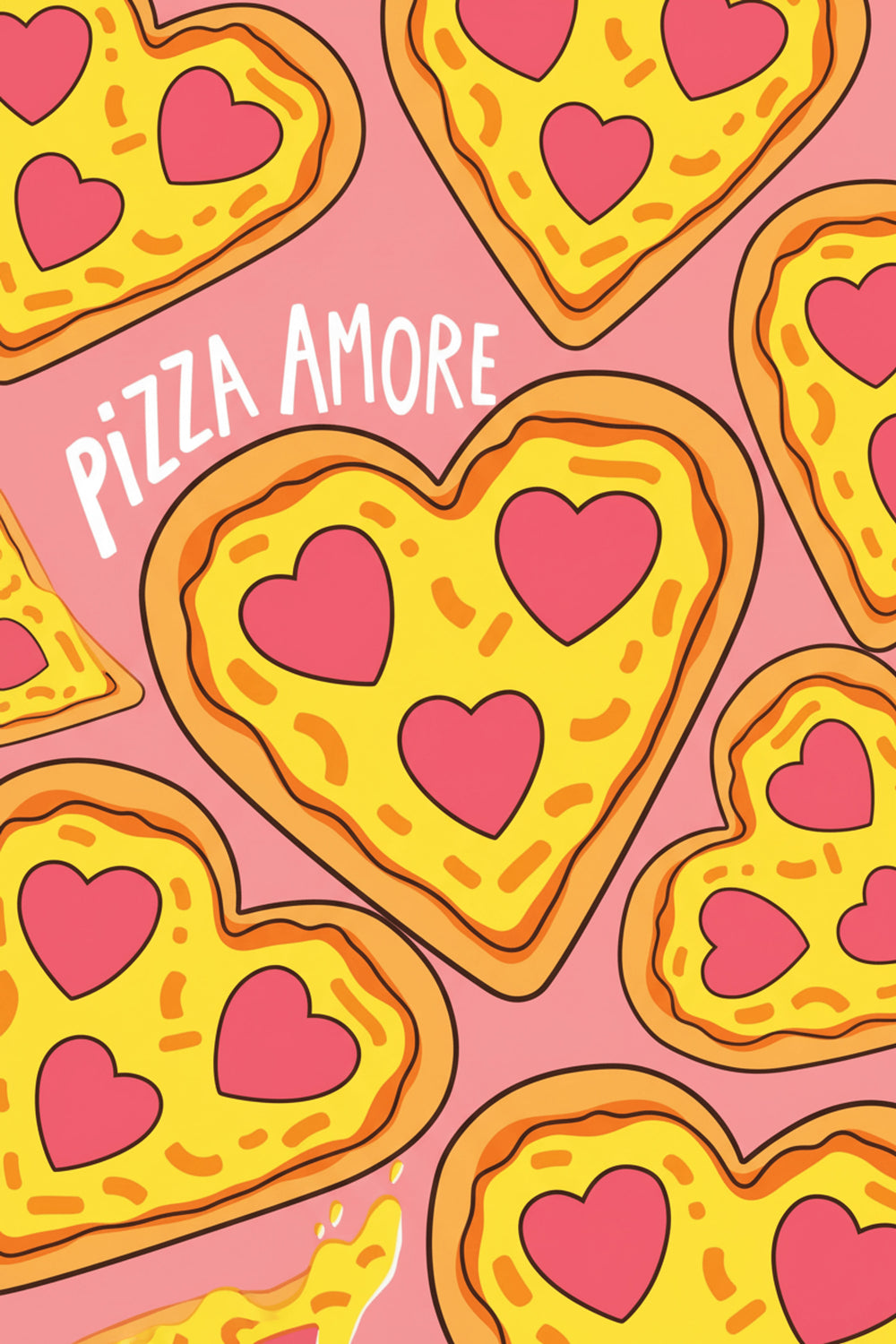 Playful Pizza Amore Art Print – wall art print by LOUDHAUS