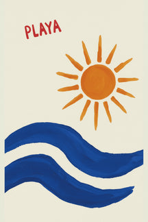 Playful Playa Sun & Waves Art Print – wall art print by LOUDHAUS