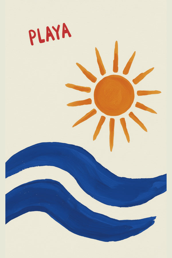 Playful Playa Sun & Waves Art Print – wall art print by LOUDHAUS