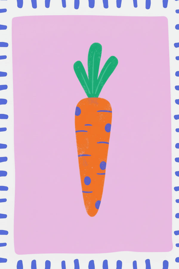 Playful Polka Dot Carrot Art Print – wall art print by LOUDHAUS